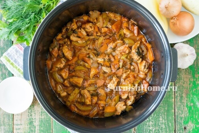 Курица с овощами в мультиварке