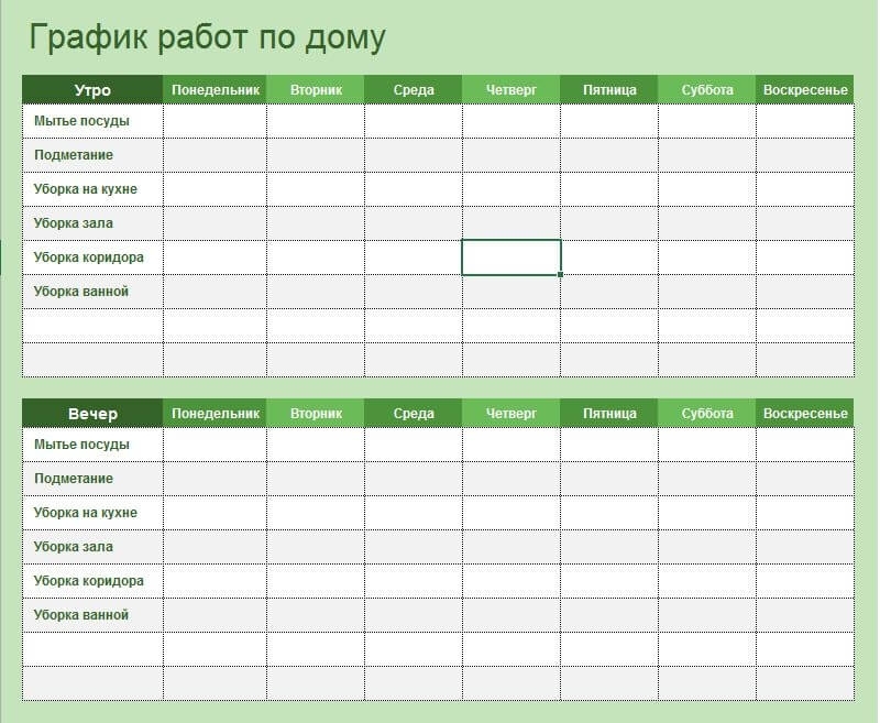 График уборки дома: успеете сделать все и оставить время на себя