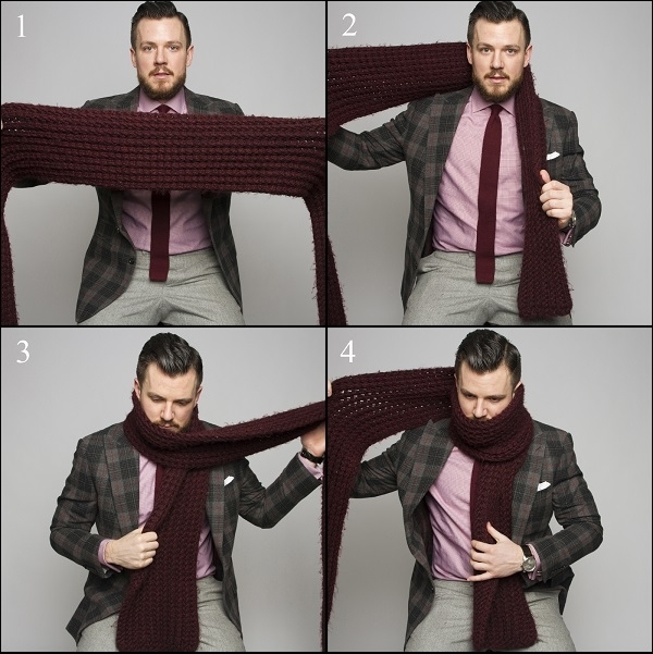 Как завязать мужской шарф: самые теплые узлы
