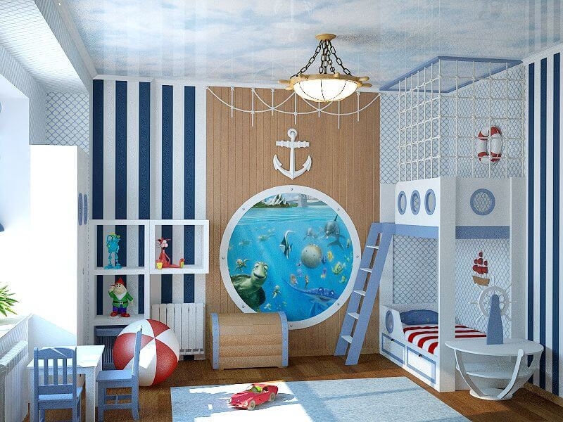 Интерьер комнаты для двух мальчиков в современном стиле