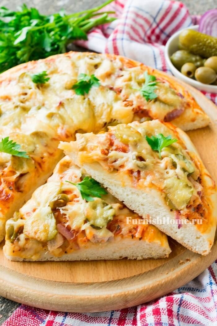 Пицца домашняя с курицей