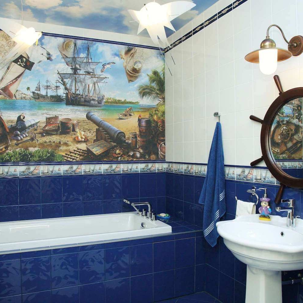 Плитка для ванной комнаты морская тематика