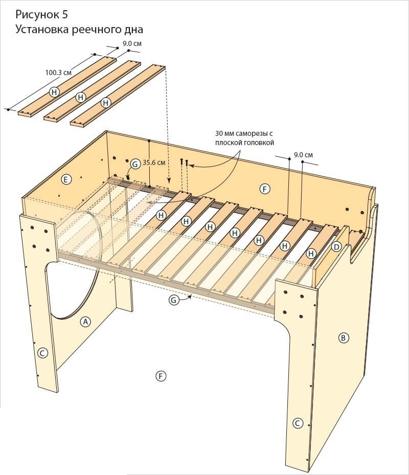 Детская кровать: чертеж мебели с чердаком и пошаговая инструкция