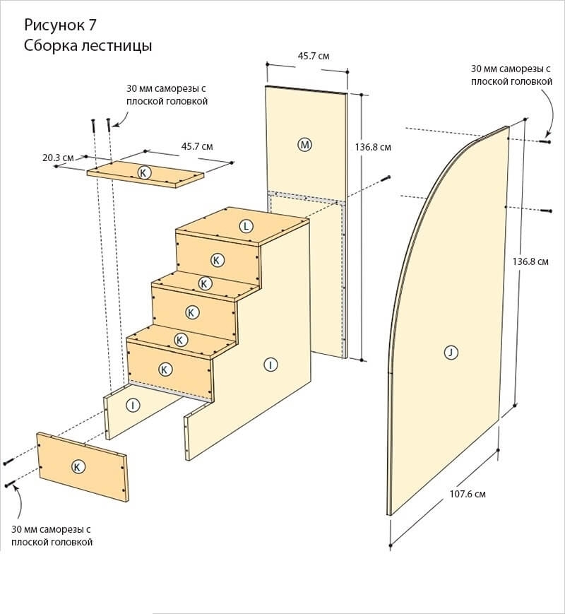 Детская кровать: чертеж мебели с чердаком и пошаговая инструкция