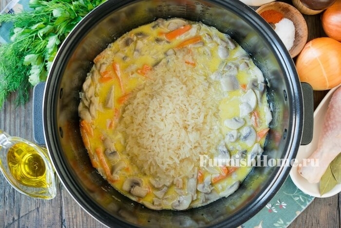 Суп с грибами и рисом