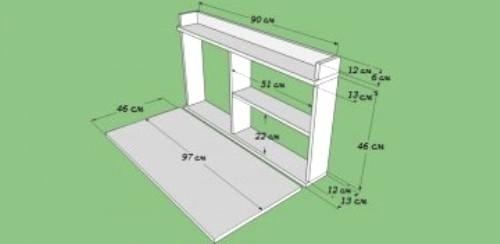 Настенный откидной столик-буфет