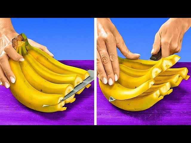 Как чистить и нарезать банан